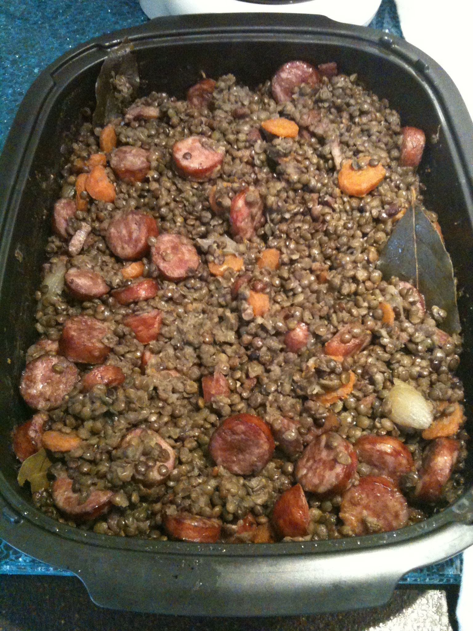 Un classique...saucisse lentilles..